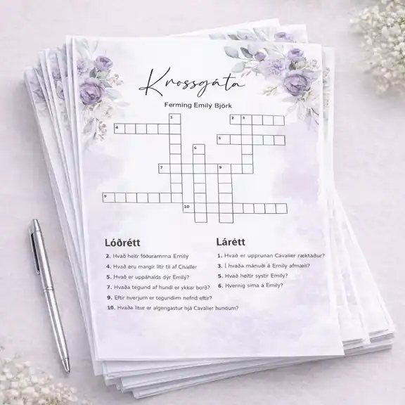 Sérhönnuð krossgáta fyrir fermingu