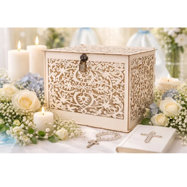 Rustic Wooden Lock kortabox